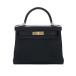  Hermes HERMES Kelly 28togo черный желтое золото металлические принадлежности W печать не использовался сумка женский 