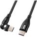 ֥ USB Type-C ť֥ PDб100W ͥ 540(180+ʿ360)ž 1.0m ǡž å奱֥  KU-CCP100KA10BK