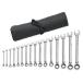 GEARWRENCH 16 Pc. 12 Pt. Reversible Ratcheting Combination Wrench Set with Tool Roll, Metric - 9602RN 141¹͢