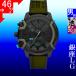 腕時計 メンズ ディーゼル クォーツ ケース幅50mm グリフェド クロノグラフ ナイロンベルト ブラック/ブラック/カーキ色 DIESEL 15QDZ4563