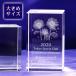 3D подсолнух anniversary commemoration . индустрия .. сувенир сообщение печать Mukou . цветок crystal пресс-папье стекло блок высота 100mm скульптура плата включая |NKTR-0263