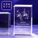 3D лилия anniversary commemoration . индустрия товар оценка . сувенир сообщение печать 100 . цветок crystal пресс-папье стекло блок высота 100mm скульптура плата включая |NKTR-0263