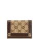  Gucci GG парусина футляр для визитных карточек 154165 бежевый Brown парусина кожа женский GUCCI [ б/у ]