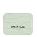  Balenciaga Logo type вдавлено . футляр для карточек чехол для пропуска 593812 светло-зеленый кожа женский BALENCIAGA [ б/у ]
