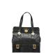  Versace . солнечный Burst 2 ступенчатый косметичка ручная сумочка чёрная кожа женский VERSACE [ б/у ]