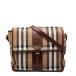  Burberry noba проверка сумка "почтальонка" сумка на плечо Brown парусина кожа мужской BURBERRY [ б/у ]