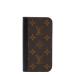  Louis Vuitton монограмма IPHONE 15 PRO folio мобильный кейс M82891 Brown черный PVC кожа женский LOUIS VUITTON [ б/у ]