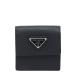  Prada треугольник Logo plate бардачок сумка аксессуары сумка черный safia-no кожа женский PRADA [ б/у ]