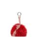  Fendi pompon очарование сумка очарование брелок для ключа красный розовый мех кожа женский FENDI [ б/у ]