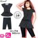  фитнес купальный костюм женский большой размер body type покрытие купальный костюм раздельный точка рисунок черный 5L 4L 3L LL L M длинный длина 2 позиций комплект короткий рукав рукав имеется почтовая доставка бесплатная доставка 