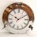 ݤ Antique Ship Porthole Wall Clock Marine Brass Shiny Silver Boat Clock