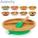 アヴァンシー Avanchy ベビー 食器 吸盤付き 竹のプレートワイド ＋ スプーン セット 竹食器 離乳食