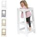 Stepup Baby step‐ladder for children step to gong - tower la- person g kitchen childcare kitchen tower 3 -step adjustment stepladder training - white 