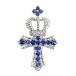  Cross .. подвеска с цепью сапфир 0.23ct K18WG серебряный унисекс 