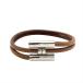  Hermes HERMESturunitorese браслет кожа metal Brown серебряный металлические принадлежности 