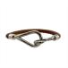  Hermes HERMES jumbo браслет кожа Brown серебряный металлические принадлежности женский 