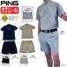  Golf одежда выставить все направления стрейч точка сетка короткий рукав с высоким воротником рубашка × шорты булавка мужской 621-6167403 26 весна лето PING
