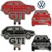  Golf маркер (габарит) зажим магнит тип GTI дизайн классический металлический красный черный Volkswagen 
