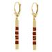���¹�͢���ʡ�K14 Yellow Gold Dangle Bar Earrings with Garnets Galaxy Gold GG 1