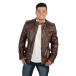 ���¹�͢���ʡ�Milwaukee Leather SFM1805 Men's Brown Side Stitch Cafe Racer Lamb