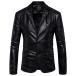 ¹͢ʡElonglin Mens Blazer Moto Jacket Faux Leather Motorcycle Biker J