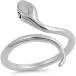 ���¹�͢���ʡ�CloseoutWarehouse 925 Sterling Silver Plain Snake Designer Ring Size