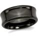 Mens Titanium 9mm Concave Black Polished Wedding Band Ring¹͢