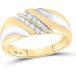 The Diamond Deal 10kt Yellow Gold Mens Round Diamond 2-tone Wedding Anniversary Band Ring 1/8 Cttw¹͢