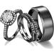 ¹͢ʡAhloe Jewelry CEJUG 2Ct 18k Black Gold Wedding Ring Sets for Women a