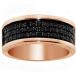 Pretty Jewels 14k Rose Gold 1/2 Carat (ctw) Round Cut Black Natural Diamond Three Row Men's Anniversary Wedding Band Ring (Diamond Color: Black  0.