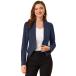 Allegra K Women's Work Office Suit Collarless Casual Cropped Bla ¹͢