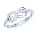 PRSTANI Real 14k White Gold Tie The Infinity Love Knot Simulated ¹͢