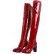 ���¹�͢���ʡ�Meefit Women Patent Leather Thigh High Boots Chunky High Heel Boots