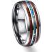 8mm Hawaiian Koa Wood and Abalone Shell Tungsten Carbide Rings Wedding Bands for Men Comfort Fit Size 5-14¹͢