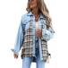 ¹͢ʡPUWEI Denim Jacket for Women Fringe Long Sleeve Button Down Plai