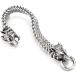 COOLSTEELANDBEYOND Biker Mens Stainless Steel Wolf Head Franco Link Curb Chain Bracelet with Spring Ring Clasp 8.7 Inch¹͢