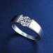 ¹͢ʡMen's Allergy Free Tibetan Silver Ring with 0.5ct Round Zirconia Sto