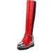 ���¹�͢���ʡ�Women's Winter Platform Pull on Knee High Boots Metallic Wedge Heel