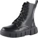 HIKOWENLINN Women's Platform Combat Lace up Side Zipper Comfort Ankle Boots in Black(CRIME3-BK08)¹͢
