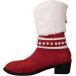 ¹͢ʡFAMOORE Women Gardening Boot New Suede Solid Red Boots Back Zipper C