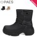 PAES �y�C�Y �u�[�c ���C���u�[�c �V���[�g�u�[�c ���C ���C ���f�B�[�X ���� �h�� 25266 SNAP BUCKLE RAIN BOOTS �u���b�N �x�[�W�� ��