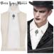 [ Gothic and Lolita world ]Devil Gothic and Lolita brooch attaching peiz Lee pattern ascot tie white color most short that day shipping next day arrival quality confident have size possible to exchange 