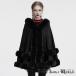  Gothic and Lolita world OM-092HMF-BK Gothic and Lolita fashion pompon мех капот накидка кардиган чёрный цвет земля . серия готический roli.ta Лолита visual серия 