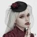  Gothic and Lolita world готический rose Mini шляпа черный чёрный красный лицо вуаль имеется перо роза головной убор Gothic and Lolita женский Victoria n костюм мелкие вещи земля . серия 