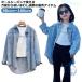  рубашка One-piece Junior ребенок туника Denim свободно девочка блуза zonchi- длинный рубашка длинный рукав casual рубашка Denim рубашка одноцветный перо ткань тонкий 