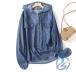  рубашка блуза Denim тонкий с капюшоном . Parker пальто Denim рубашка женский ioso tops одноцветный свободно перо ткань надеты?. длинный рукав новый продукт весна лето осень 