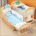  baby спальное место Kids детский ... с роликами . предмет ввод безопасность здоровье из дерева высококачественный настройка ...ioso белый стол "дышит" подгузники изменение симпатичный товары для малышей 