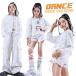 k-pop костюм белый Kirakira украшен блестками Kids танцевальный костюм выставить hip-hop жакет белый брюки шорты .... tops 