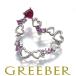 .. подлинный . прекрасный подвеска с цепью рубин розовый сапфир diamond бриллиант Heart K18WG BLJ