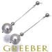  gray pearl жемчуг 8.1mm покачивающийся один шарик серьги Pt900/Pt850 GENJ